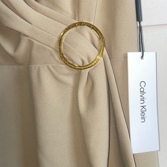 CALVIN KLEIN Midi Dress Cocktail Formal Sleeveless Wrap Pencil Size 8 New - Picture 6 of 12